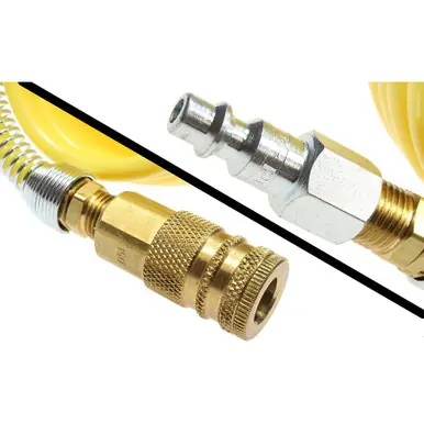 Coilhose Pneumatics 580-N38-50A Nylon Coil, 3/8" x 50‘, 3/8" Industrial Coupler & 3/8" NPT Swivel