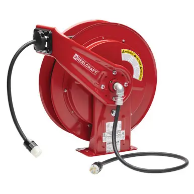 Reelcraft L-70100-123-3A - 12/3 x 100 ft. 20A, Single Receptacle Electric Cord Reel