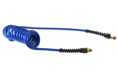 Coilhose Pneumatics PU38-50A-B Flexcoil, 3/8" x 50‘, 3/8" NPT Rigid & Swivel Strain Relief Fittings,
