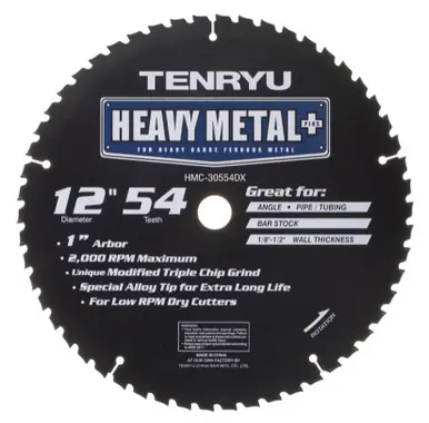 TENRYU HMC-30554DX - 12" x 54T Heavy Metal Plus Alloy Teeth Saw Blade