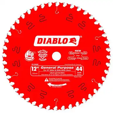 DIABLO D1244X - 12" x 44T General Purpose Combination Saw Blade