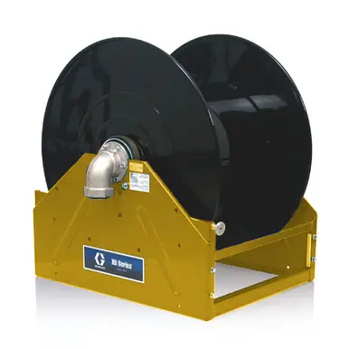 GRACO 24T126 - XD80 Oil Hose Reel, 1" x 150 ft, Motorless Reel, Yellow, 3000 PSI