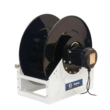 GRACO 24R413 - XD60 Air/Water/Diesel Fuel Hose Reel, 1" x 50 ft, 115V Motor, White, 600 PSI