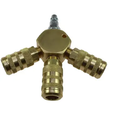 Coilhose Pneumatics 3122-15X 3-Port Flat Manifold w/ 1/4" Ind‘l Int Couplers