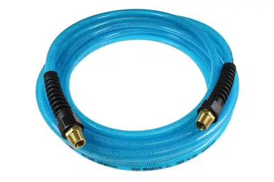 Coilhose Pneumatics PFE41006T Flexeel Hose, 1/4" x 100‘, 3/8" MPT Reusable Strain Relief Fittings,