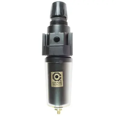 Coilhose Pneumatics 27FC3-DGS 27 Series 3/8" Integral Filter/Regulator, AutoDrain, Gauge, Metal Bowl