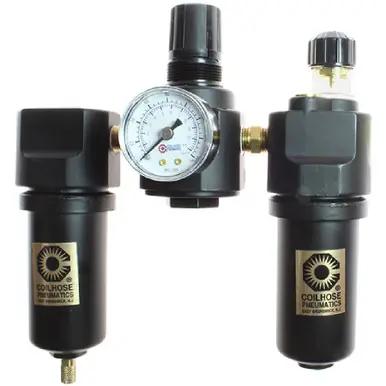 Coilhose Pneumatics 26FRL3-GM 26 Series 3/8" Filter/Regulator/Lubricator, Gauge, Metal Bowl