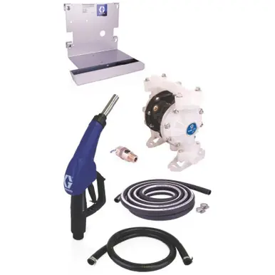 GRACO 24V678 - SD Blue Pump Tote Package - 5 ft Suction Hose Length - Automatic Nozzle - SST Clamp