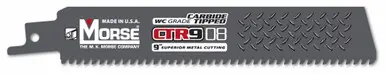 MK Morse CTR908MC5 - 9" Carbide Tipped Reciprocating Saw Blade 5ct