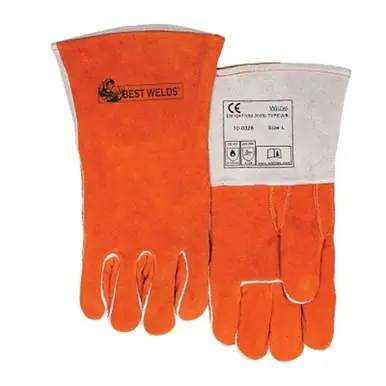 BEST WELDS 902-100GC - COMFOflex Premium Leather Welding Gloves, Split Cowhide, Large, Russet