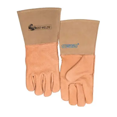 BEST WELDS 902-250GC - Specialty Welding Gloves, Top Grain Pigskin, Large, Gold