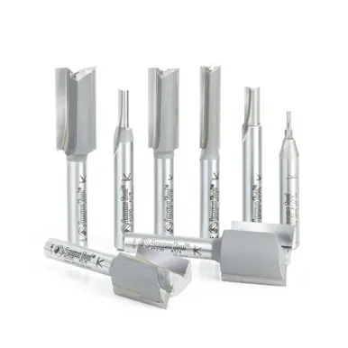 AMS-103 8-Pc High Production Straight Plunge Collection, 1/4 Inch Shank