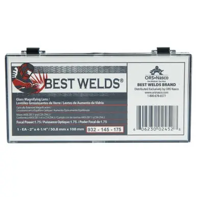 BEST WELDS 901-932-145-175 - 2" Glass Magnifier Plate, 2" x 4.25" 1.75 Diopter, Clear