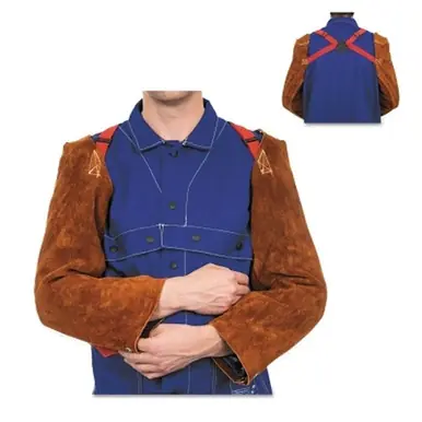 BEST WELDS 902-350 - Leather Sleeves, 23" Long, Snaps Closure, One Size Fits Most, Lava Brown