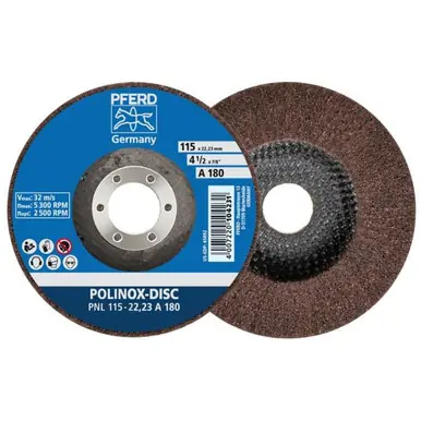 PFERD 45891 4-1/2" x 7/8" POLINOX Fibre-backing disc Radial, PNL, Aluminum Oxide, 100 grit (5pk)