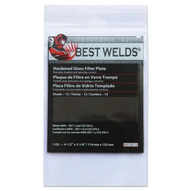 BEST WELDS 901-932-107-13 - 2" Glass Filter Plate, Shade 13, 4-1/2 x 5-1/4" Green