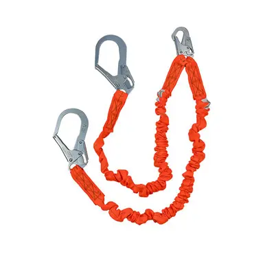 Safewaze FS88596 - VLINE 6‘ Dual-Leg Low-Profile Lanyard w/ Rebar Hooks
