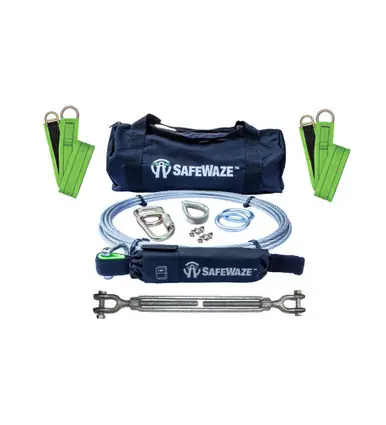 Safewaze 019-8025 - 60‘ 2-Person Portable Cable HLL / Shock EA / Sling Anchor