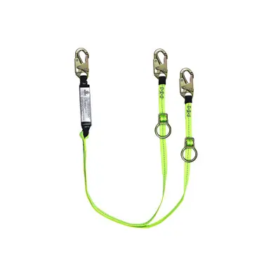Safewaze FS456 - 6‘ Dual-Leg Tie-Back Energy Absorbing Lanyard w/ Adjustable Ring