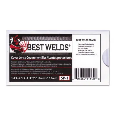 BEST WELDS 901-SP-1 - Cover Lens, Scratch/Static Resistant, 4-1/4" x 2" 70% CR-39 Plastic