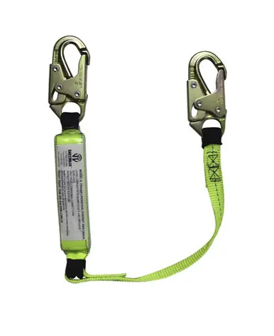 Safewaze FS560-3 - 3‘ Energy Absorbing Lanyard with Double Locking Snap Hooks
