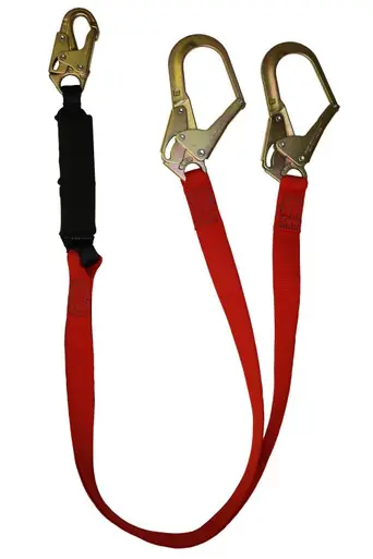 Safewaze FS77435-DL-WE - Welding 6‘ Energy Absorbing Lanyard Dual Leg w/Rebar Hooks