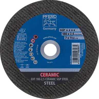 PFERD 63665 7" x 3/32" Cut-Off Wheel, 7/8" A.H. CERAMIC SGP STEELOX - Type 1 (25pk)