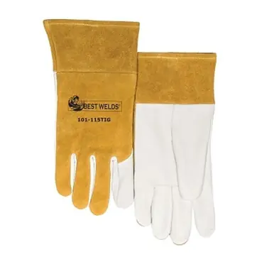 BEST WELDS 902-115TIG-XL - 115-TIG Split Cowhide/Goatskin Palm Welding Gloves, X-Large, Buck