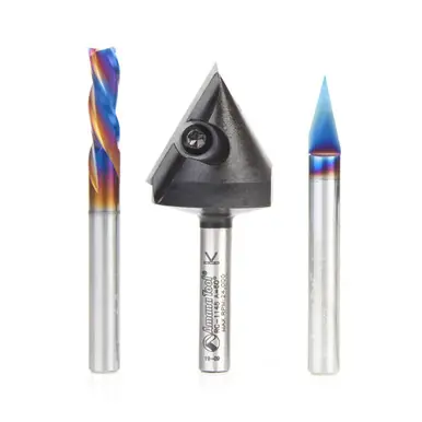 AMS-275 3-Pc CNC General Purpose Set, 1/4 Inch Shank