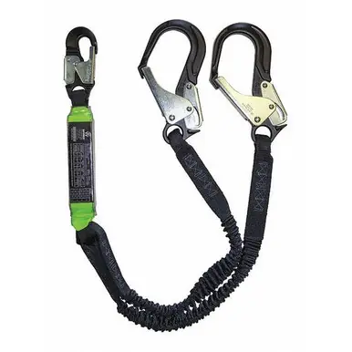 Safewaze 88761-FF-RB-AL - 6‘ Dual Leg Energy Absorbing Lanyard for a 12‘ Free Fall Aluminum Hardware