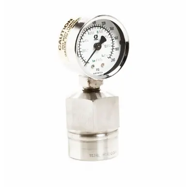 GRACO 206171 - Stainless Steel Fluid Gauge w/ Dampener, 0-200 PSI, 1/4" NPTm