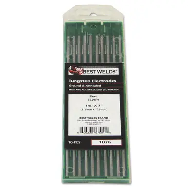 BEST WELDS 900-187G - Tungsten Electrode, Pure Ground, 7" Size 1/8