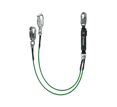 Safewaze 019-2015 - Leading Edge 6‘ Energy Absorbing Lanyard, Dual Leg, Swivel Snaps