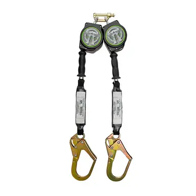 Safewaze SW-8008-10-RBH-DL - Class 1 10‘ Dual Leg Cable Retractable w/ Forged Steel Rebar Hooks