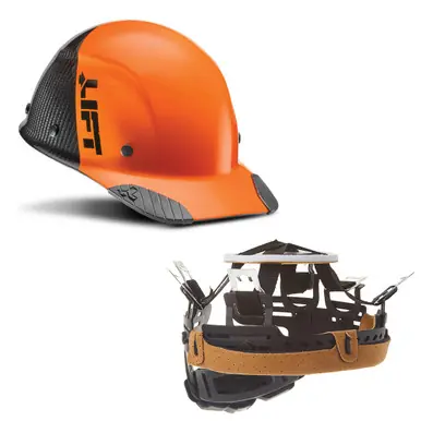 LIFT HDC50C-19OC-KIT Head Protection - PRO Series - DAX Carbon Fiber Cap-Style Brim 50-50 Hard Hat