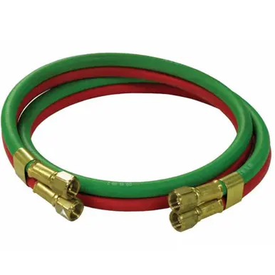 BEST WELDS 907-LB1/4-TWIN-6-BB - R-Grade Twin-Line Welding Hose, 1/4" 6ft, BB Fittings, Acetylene &