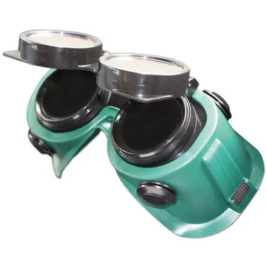 BEST WELDS 901-WG-LF-50MM - Flip Front Soft Vinyl Goggles, Green Frame, Green Lens, Elastic Strap,