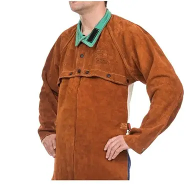 BEST WELDS 902-650-XL - Split Cowhide Cape Sleeves, 14" Long, Snaps Closure, X-Large, Lava Brown (6pk)