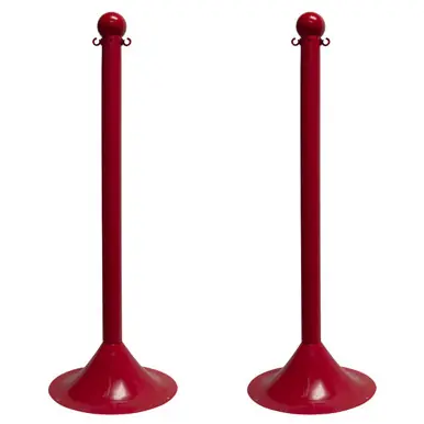 Mr. Chain 91505-2 Light Duty 2" Stanchion (2 Pack) Red