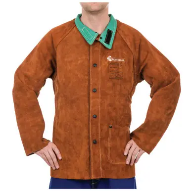 BEST WELDS 902-1200-L - Split Cowhide Leather Jacket, Large, Lava Brown