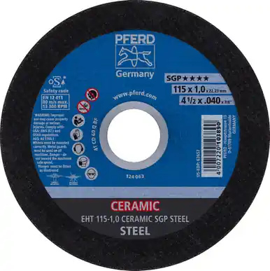 PFERD 63657 4-1/2" x .045" Cut-Off Wheel, 7/8" A.H. CERAMIC SGP STEELOX, Type 1 (25pk)