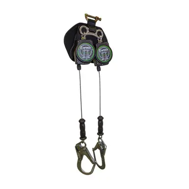 Safewaze SW-8008-11LE-RBH-DL - 11‘ Dual Leg Leading Edge Cable Retractable with Steel Rebar Hooks