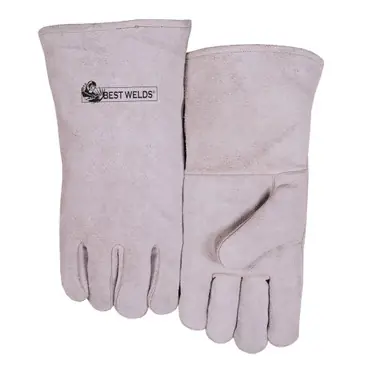 BEST WELDS 902-200GC - Leather Welder‘s Gloves, Shoulder Split Cowhide, Large, Gray