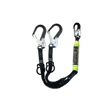 Safewaze FS88761-FF-ALU - PRO+ Freefall Dual-Leg Energy Absorbing Lanyard w/Rings