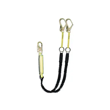 Safewaze FS578 - High Profile Dual-Leg Energy Absorbing Lanyard w/ Rescue Rings