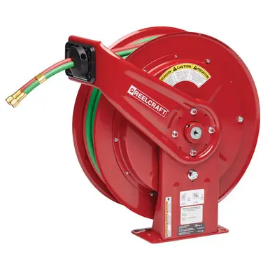 Reelcraft TWHD74085-OLPT - 1/4" x 85 ft. Twin Line Welding Hose Reel T-Grade