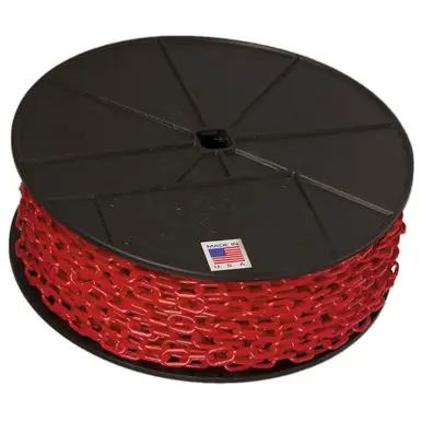 Mr. Chain 00105 3/4" x 200‘ Reel Plastic Barrier Chain Reel Red