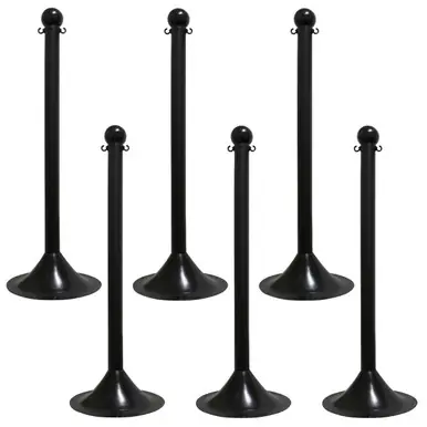 Mr. Chain 91503-6 Light Duty 2" Stanchion (6 Pack) Black