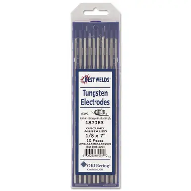 BEST WELDS 900-187GE3 - Tungsten Electrode, E3, 7" Size 1/8