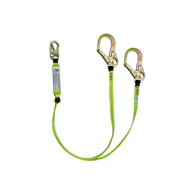 Safewaze FS566 - 6‘ Dual-Leg Energy Absorbing Lanyard w/ Rebar Hooks